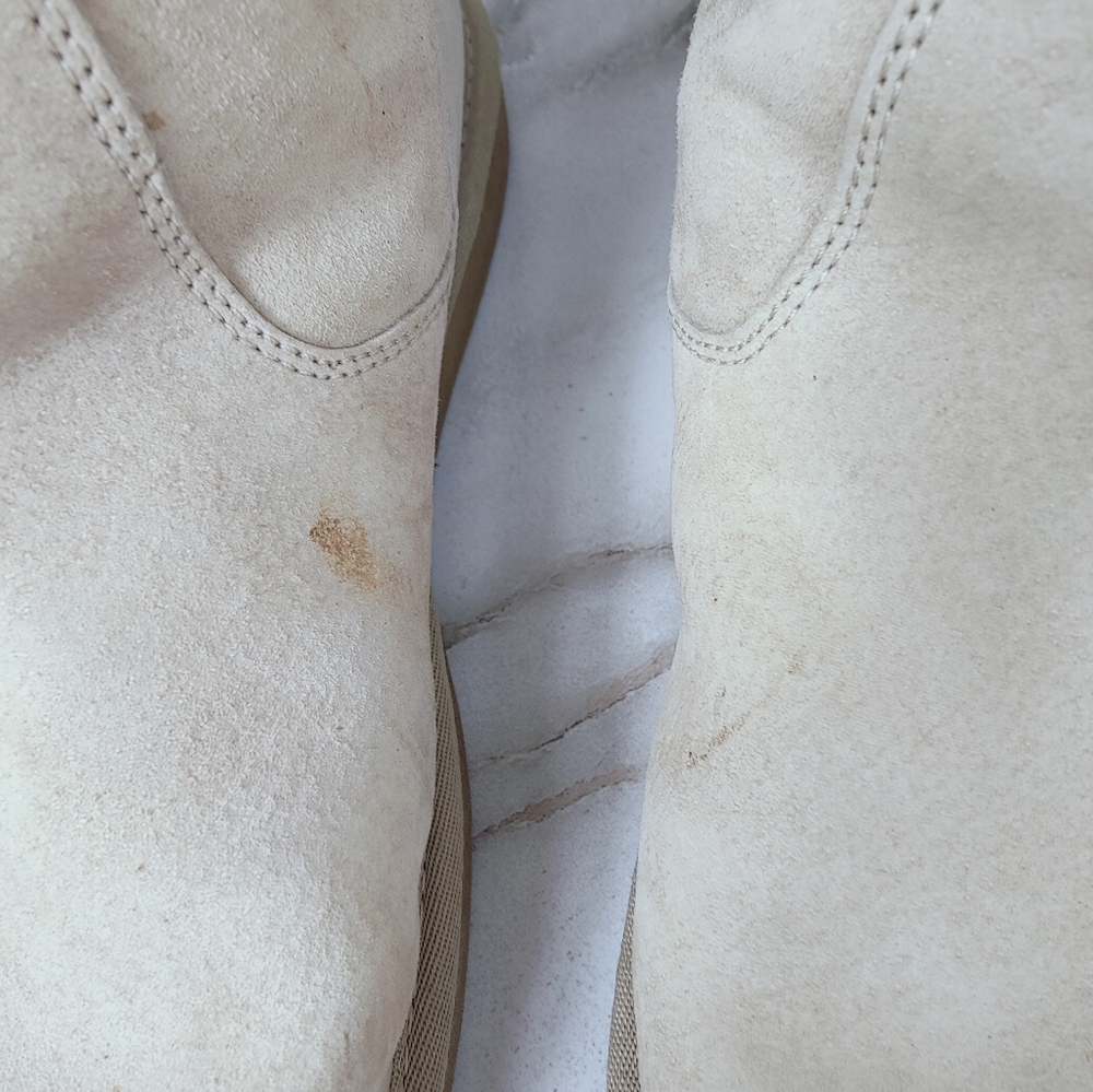 UGG Tall Lace-Back Shearling Boots in Light Beige/Cream - Picture 7 of 14
